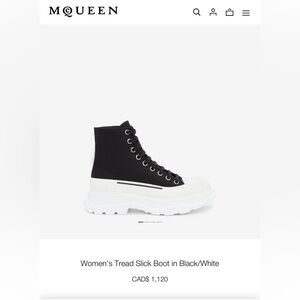 Alexander McQueen Women's Black and White Platform Sneakers